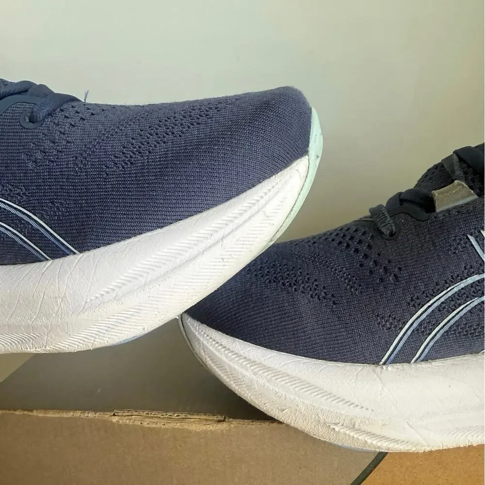 ASICS Gel Nimbus 26 Blue/White Women Running Sneakers- SZ 9